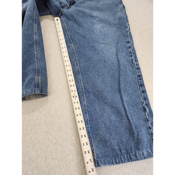 Carhartt Jeans Mens 40x30 Actual 28L Blue Denim Straight Leg Relaxed Fit Work - Picture 2 of 10